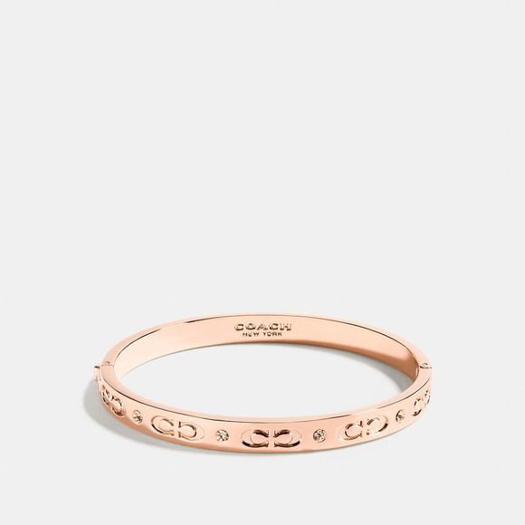 NWT Coach Outlet Signature Hinged Bangle - Picture 1 of 2